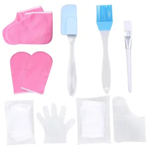 1 Set Hand and Foot Care Set Foldable Nail Technician Table Body Scrub Gloves Silicone Gloves Foot Spa Kit Foot Moisturizing Socks Bath Stuff Pink Pp Product Dryness Bath Spa Work, 17.5x6cm