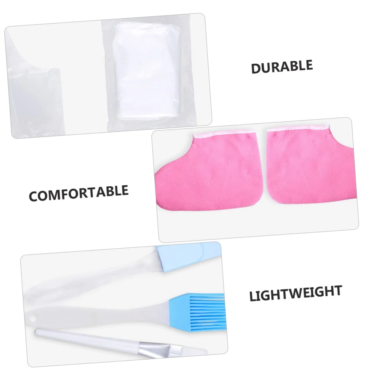 1 Set Hand and Foot Care Set Foldable Nail Technician Table Body Scrub Gloves Silicone Gloves Foot Spa Kit Foot Moisturizing Socks Bath Stuff Pink Pp Product Dryness Bath Spa Work, 17.5x6cm