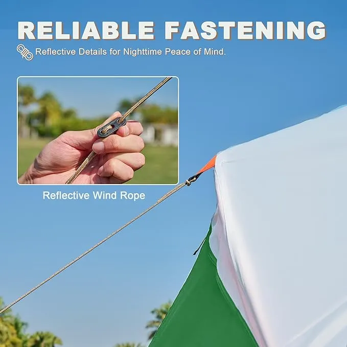 10 Person Family Tents for Camping Waterproof, Music Festival, Parties,2 Room Big Tent with 4 Large Mesh Windows, Double Layer, Easy Setup, Weather Resistant,18ft X 9ft X6.8ft