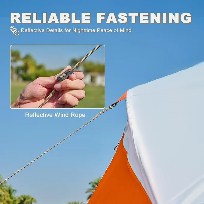 10 Person Family Tents for Camping Waterproof, Music Festival, Parties,2 Room Big Tent with 4 Large Mesh Windows, Double Layer, Easy Setup, Weather Resistant,18ft X 9ft X6.8ft