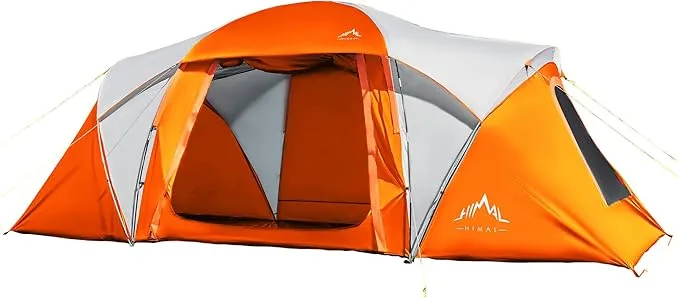 10 Person Family Tents for Camping Waterproof, Music Festival, Parties,2 Room Big Tent with 4 Large Mesh Windows, Double Layer, Easy Setup, Weather Resistant,18ft X 9ft X6.8ft