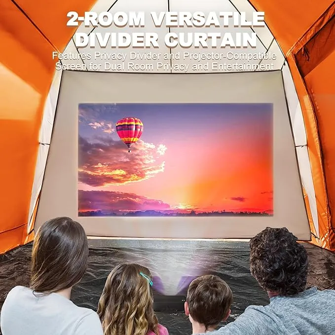 10 Person Family Tents for Camping Waterproof, Music Festival, Parties,2 Room Big Tent with 4 Large Mesh Windows, Double Layer, Easy Setup, Weather Resistant,18ft X 9ft X6.8ft
