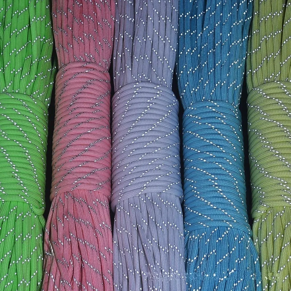 100Feet 4.5mm Paracord Rope,9 Strand Reflective Parachute Cord,High Visible Utility Nylon Cord for Outdoor Survival Camping Hiking Tent Biking Boating Hunting and Crafting