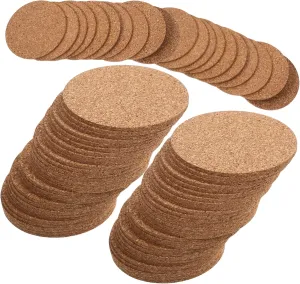 100pcs Circular Cork Coaster Pad 90mm Diameter 3mm Thick Heat Resistant Desk Coasters