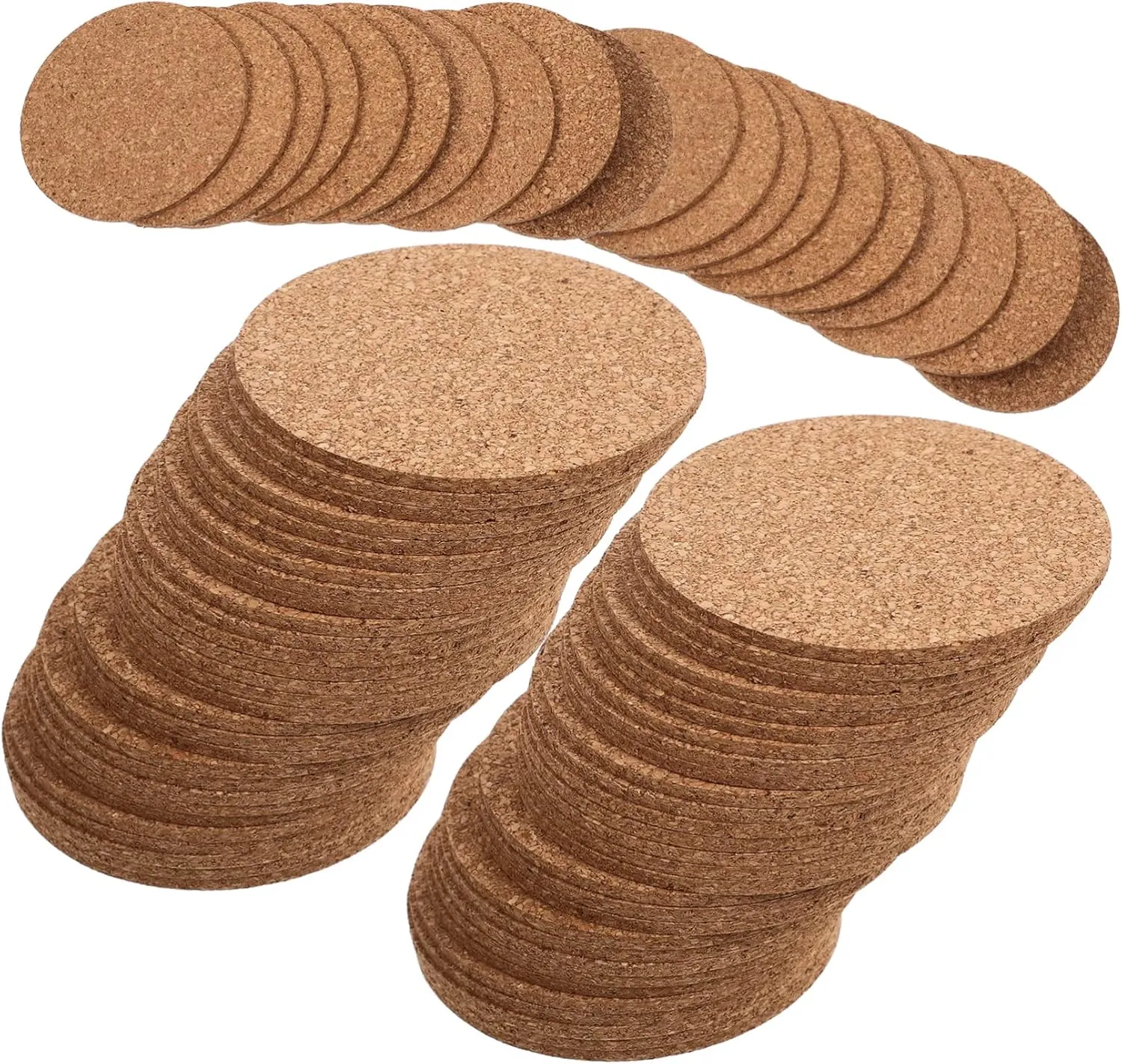 100pcs Circular Cork Coaster Pad 90mm Diameter 3mm Thick Heat Resistant Desk Coasters