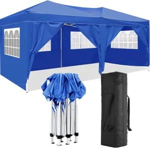 10'x20' Folding Canopy with 6 Removable Sidewalls Outdoor Event Shelter UPF 50  Gazebo Portable Tents for Parties Beach Camping Wedding EZ Pop Up, Family Camping Essential