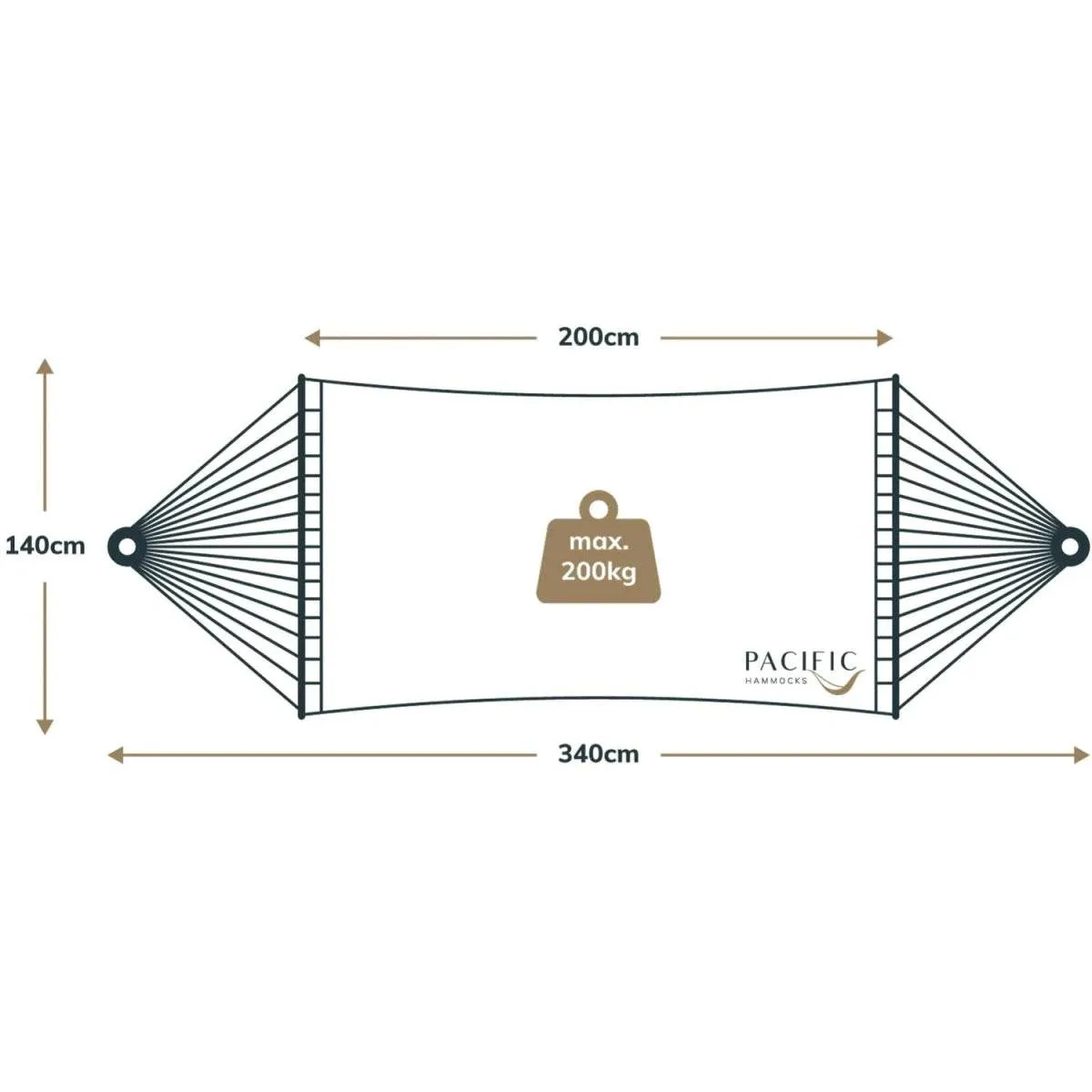 12ft Wooden Arc Hammock Stand & Resort Polyester Rope Hammock