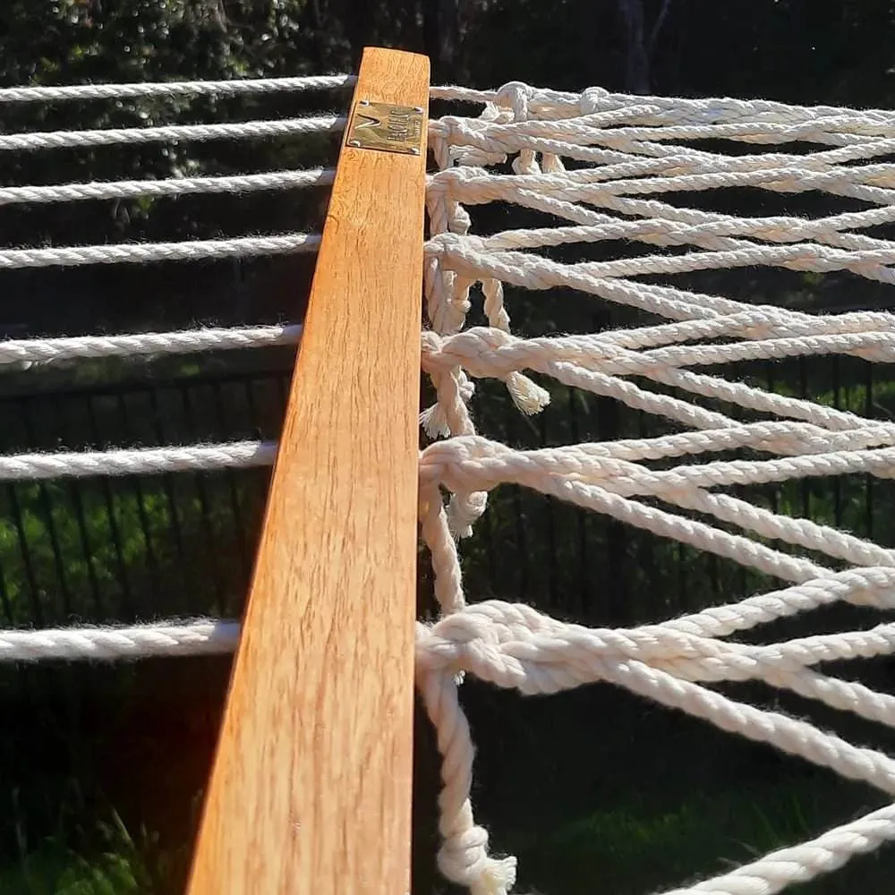 12ft Wooden Arc Hammock Stand & Resort Polyester Rope Hammock