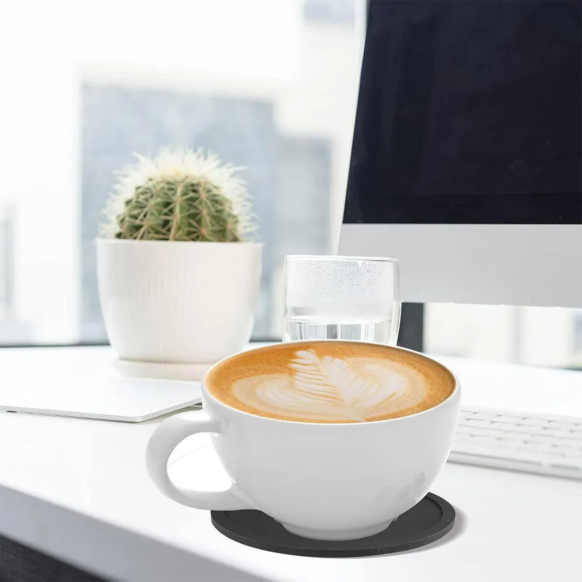 12pcs Silicone Round Insulated Coasters Tea Cups Coffee Mugs Table Protection