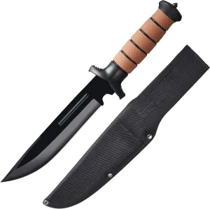 13.6" Fixed Blade Tactical Fighting Knife with Sheath, Stainless Steel Survival Hunting Bushcraft Full Tang Non-Slip Handle Bowie Knife for Camping, Hunting, Adventure, Outdoors, EDC, D101BK
