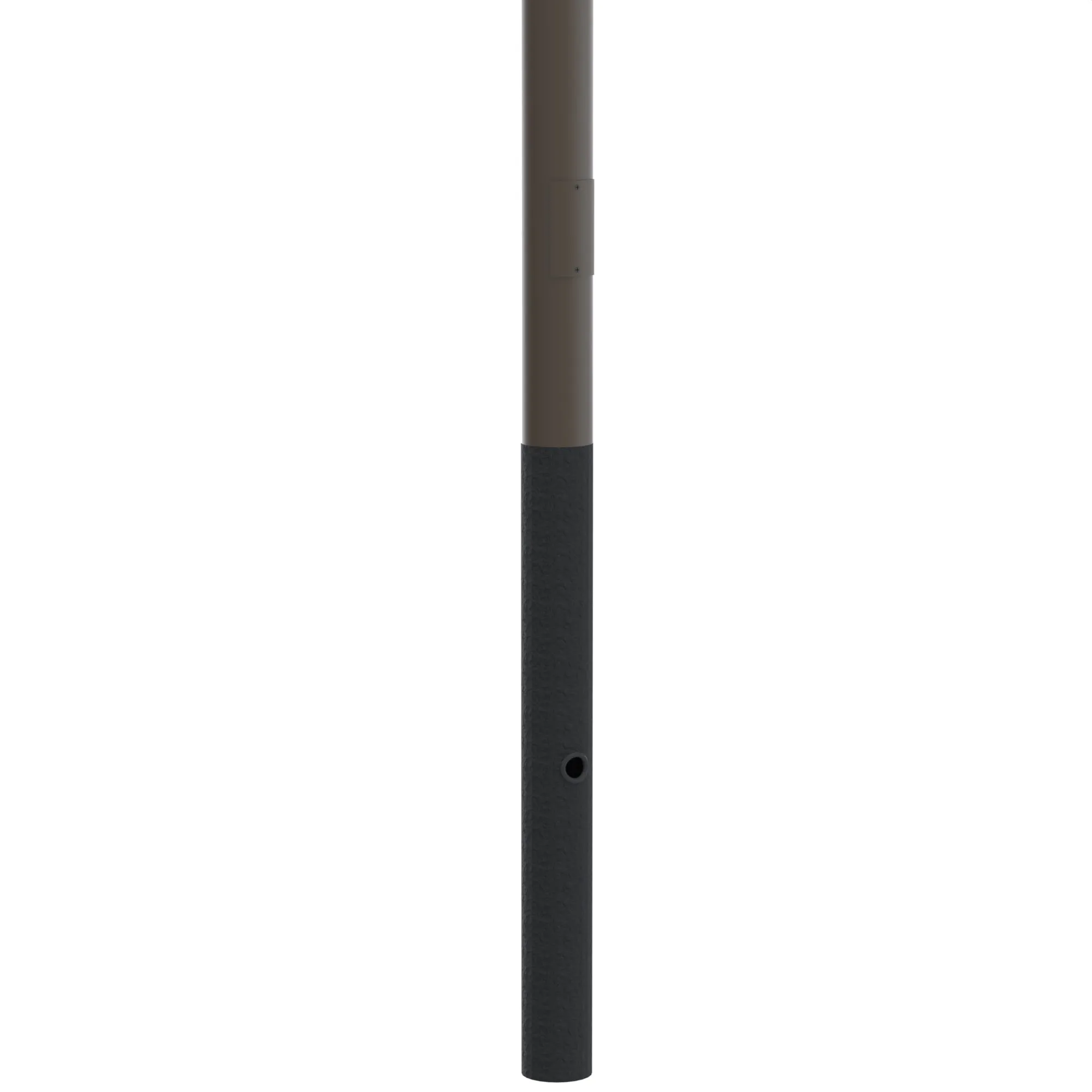 16' Above Grade x 4.0" OD  x 0.125" Thick, Round Straight Aluminum, Direct Burial Light Pole