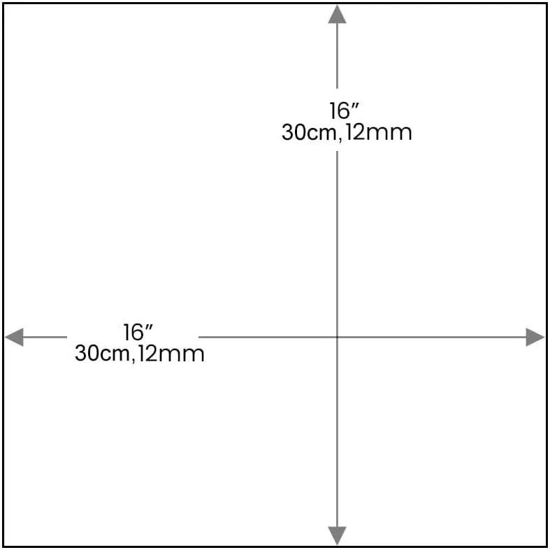 16 inch Square Glass Table Top - Tempered - 1/2" Thick Glass Surface, Safe Beveled Edge, Eased Corners, Multipurpose for Dining Table, Patio, Coffee and End Table