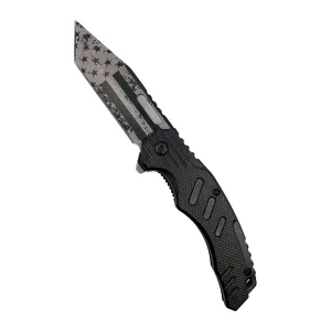2-Pack: 4.75" American Flag Tanto Blade with ABS Handle