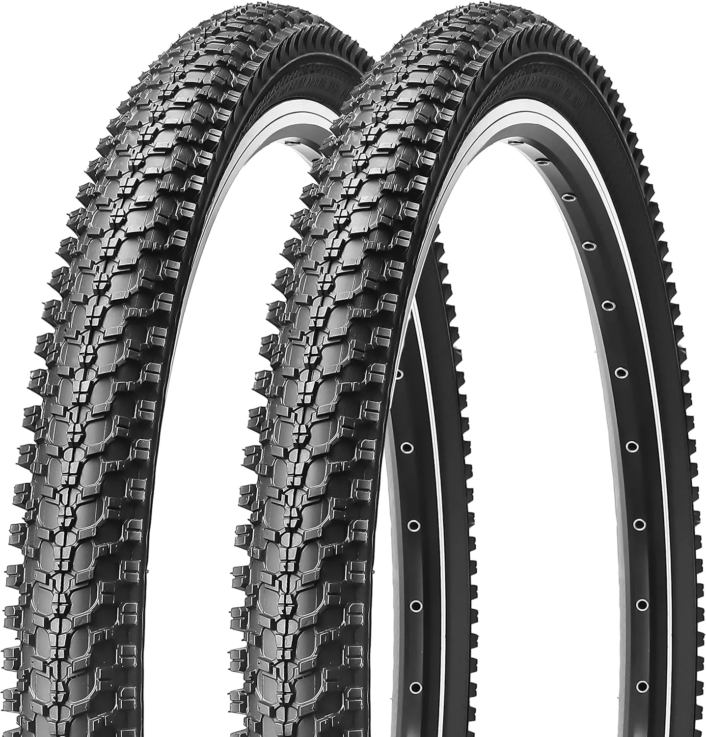 2-Pack Mountain Bike Tires: MOHEGIA 20x2.125/24x1.95/26x1.95/27.5x2.1 Inch MTB Folding Replacement Bicycle Tires Pair