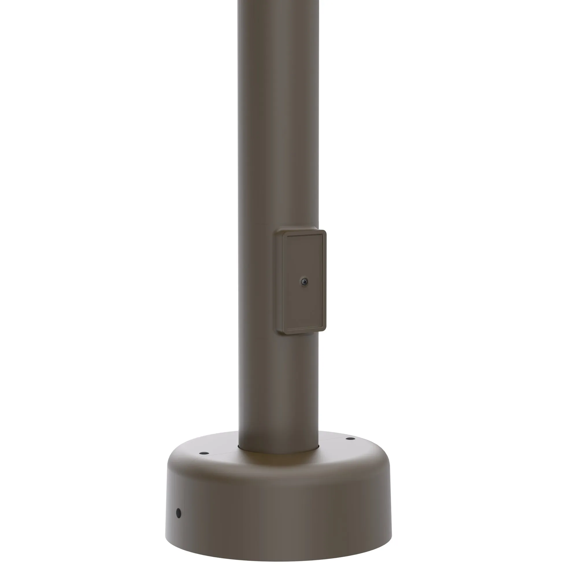 20' Tall x 4.5" OD x 11ga Thick, Round Straight Steel, Anchor Base Light Pole