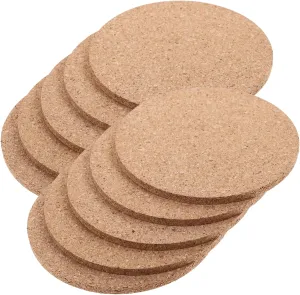 20pcs Heat Resistant Round Cork Coasters Natural Cork Drink Mats Cup Pads for Kitchen Home Bar and Office Decor Φ90*4mm