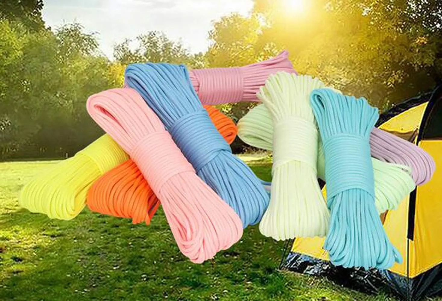 21.87yard 4mm Paracord Rope,9 Strand Reflective Parachute Cord,High Visible Utility Nylon Cord for Outdoor Survival Camping Hiking Tent Biking Boating Hunting and Crafting