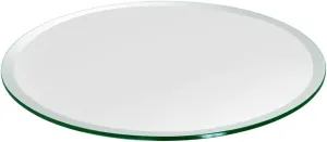 22 inch Round Glass Table Top - Tempered - 1/2" Thick Glass Surface, Safe Beveled Edge, Multipurpose for Dining Table, Patio, Coffee and End Table