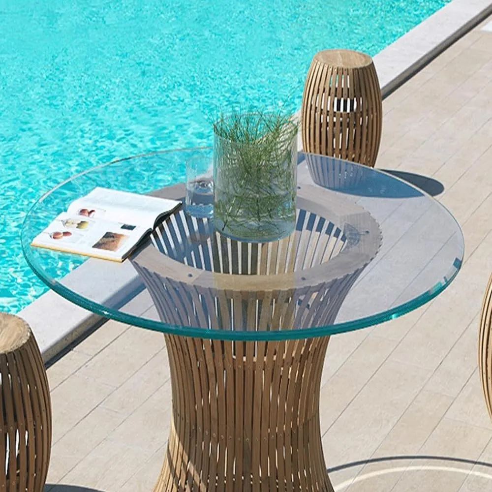 22 inch Round Glass Table Top - Tempered - 1/2" Thick Glass Surface, Safe Beveled Edge, Multipurpose for Dining Table, Patio, Coffee and End Table