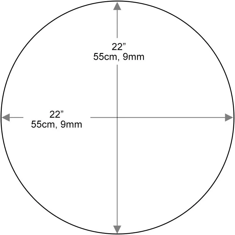22 inch Round Glass Table Top - Tempered - 1/2" Thick Glass Surface, Safe Beveled Edge, Multipurpose for Dining Table, Patio, Coffee and End Table