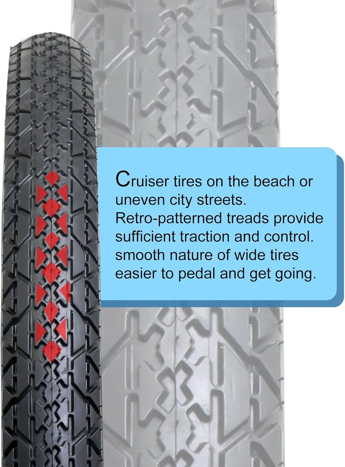 26x2.125 Cruiser Bike Tires: MOHEGIA Folding Replacement Tires for Beach Cruiser and Urban Commuting Bicycle