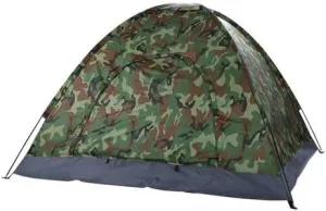 3-4 Person Camping Dome Tent, Camouflage Pattern, 6.56 x 6.56 ft, Waterproof Oxford Floor, Fiberglass Poles