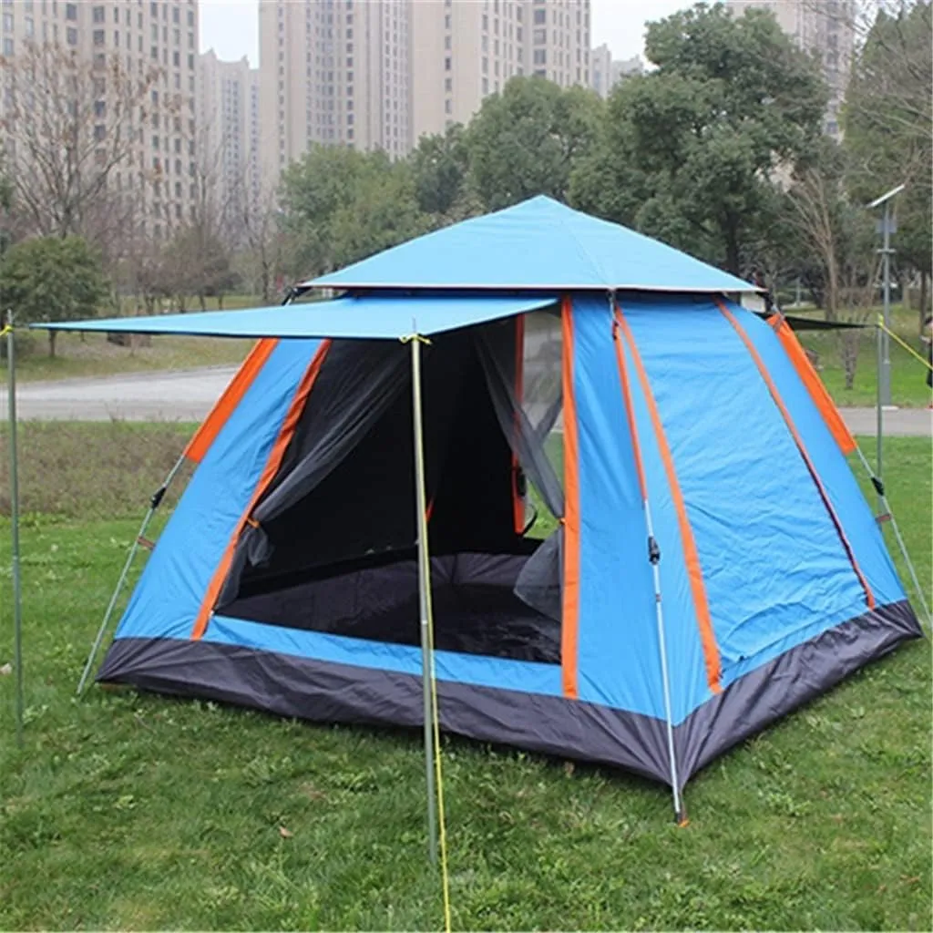 3-4 Person Quick Automatic Opening Outdoor Camping Tent Family Tourist Tent Large Space Sun Shelter Tents(Size:215x215x142cm)