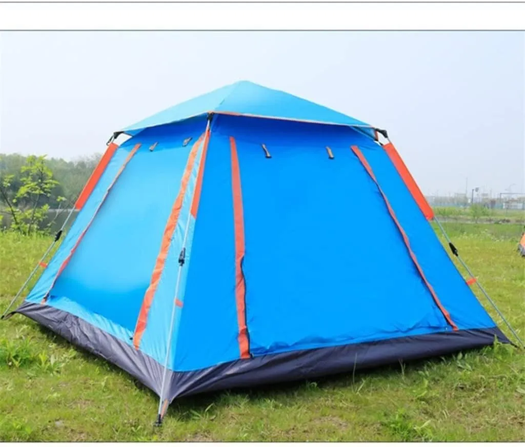 3-4 Person Quick Automatic Opening Outdoor Camping Tent Family Tourist Tent Large Space Sun Shelter Tents(Size:215x215x142cm)