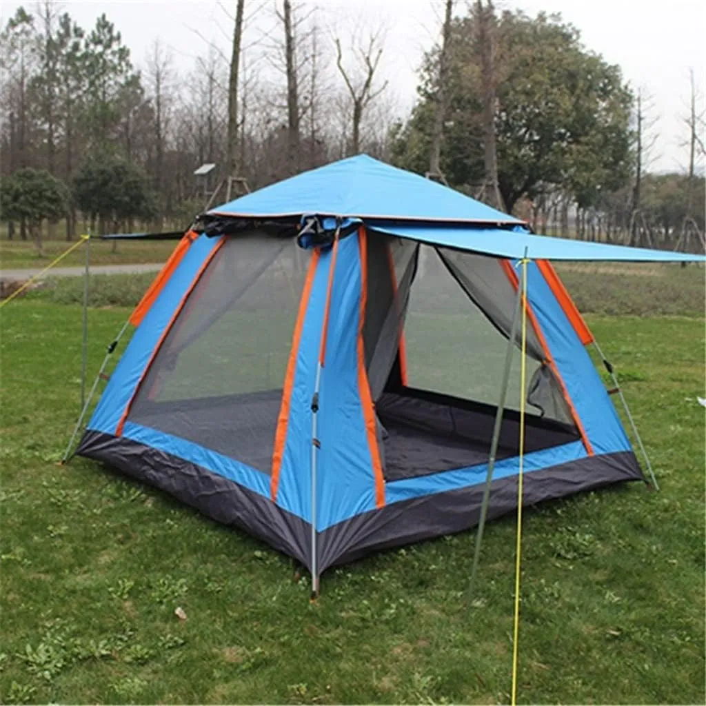 3-4 Person Quick Automatic Opening Outdoor Camping Tent Family Tourist Tent Large Space Sun Shelter Tents(Size:215x215x142cm)
