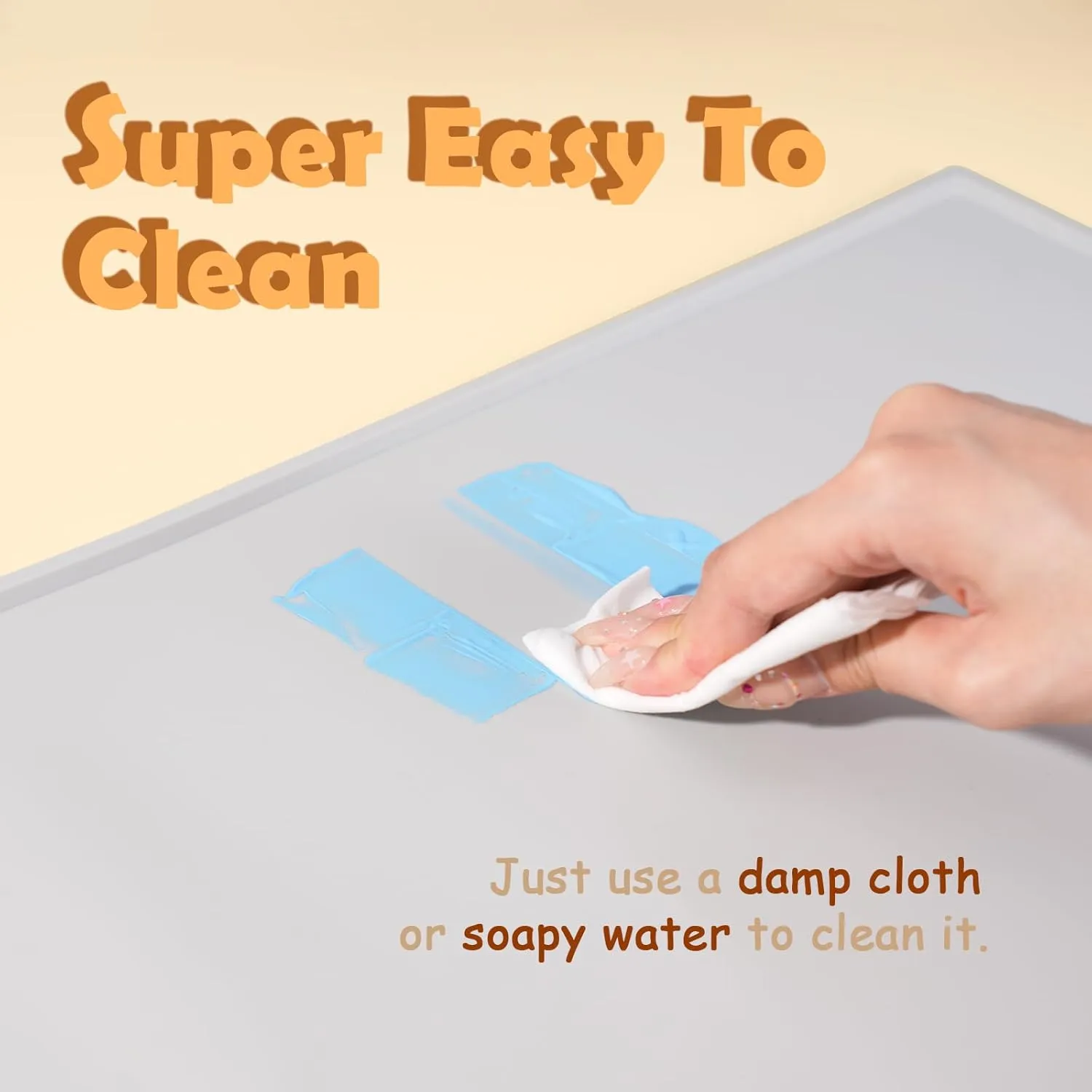 31.5 x 23.6 x 0.06 Inches Extra Thick Silicone Mat with Lip 0.22" Raised Edge for Resin, Large Silicon Matt for Kitchen Counter Heat Resistant, Silicone Craft Mat for Table Placemat by Foepoge(Gray)