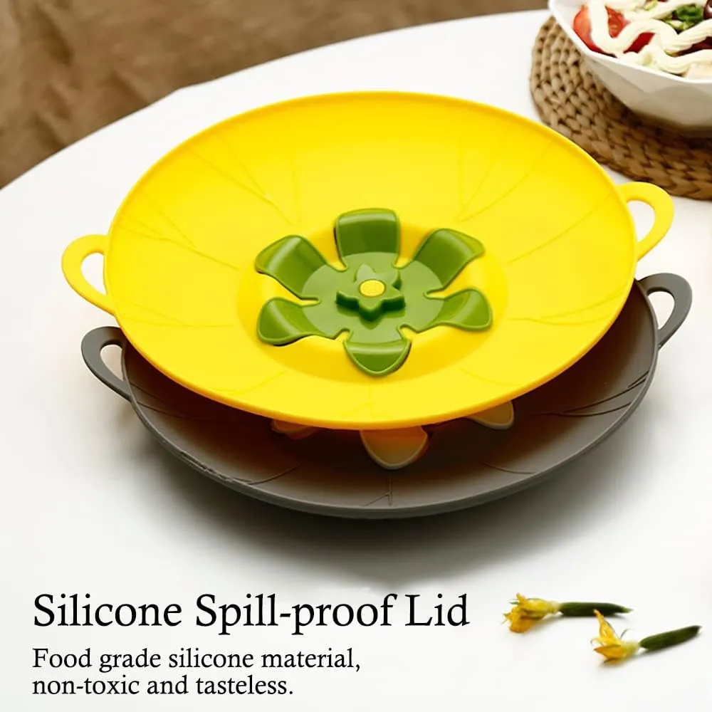 3pcs Silicone Lid Set, Microwave Splatter Cover, Reusable Heat Resistant Lids, Boil Safeguard, Spill Stopper, Multi-Function Kitchen Covers, Fridge Dishwasher Safe