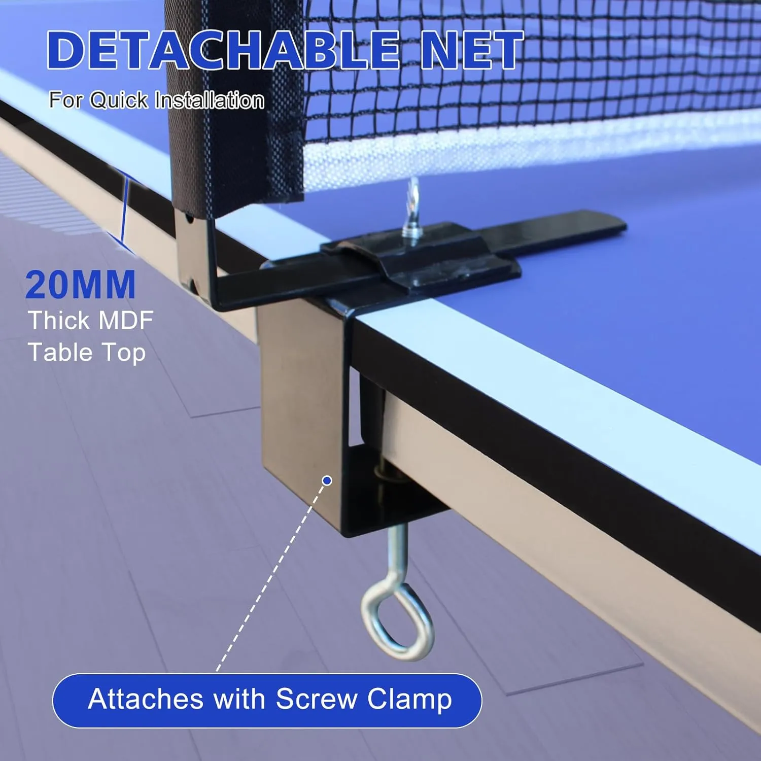 4.5/6ft/9ft Mid-Size Portable Ping Pong Tables Set, Foldable Table Tennis Table with Net,2 Paddles & 3 Balls, Professional MDF Tables for Indoor/Outdoor Multi-Use Free Standing Ping Pong Table