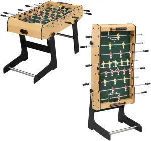 48 Inch Foldable Foosball Table, Soccer Table Game for Kids and Adults, Fooze Balls Table with 2 Soccer,Indoor Game Room Sport, Easy Assembly