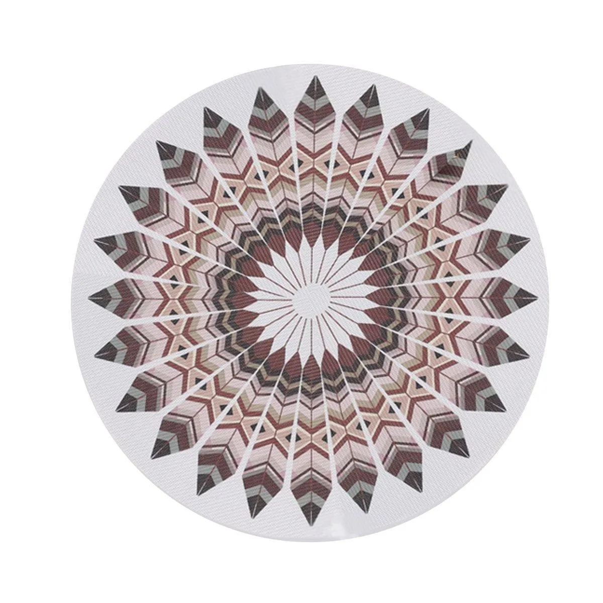 4PCS Bohemian Round Heat Resistant Dine Mat Anti Scalding Western Table Mat Set