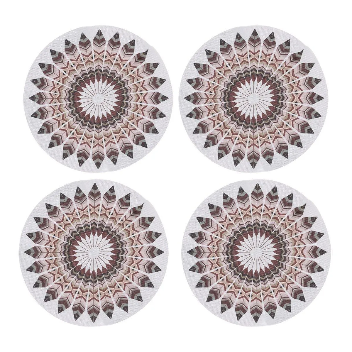 4PCS Bohemian Round Heat Resistant Dine Mat Anti Scalding Western Table Mat Set