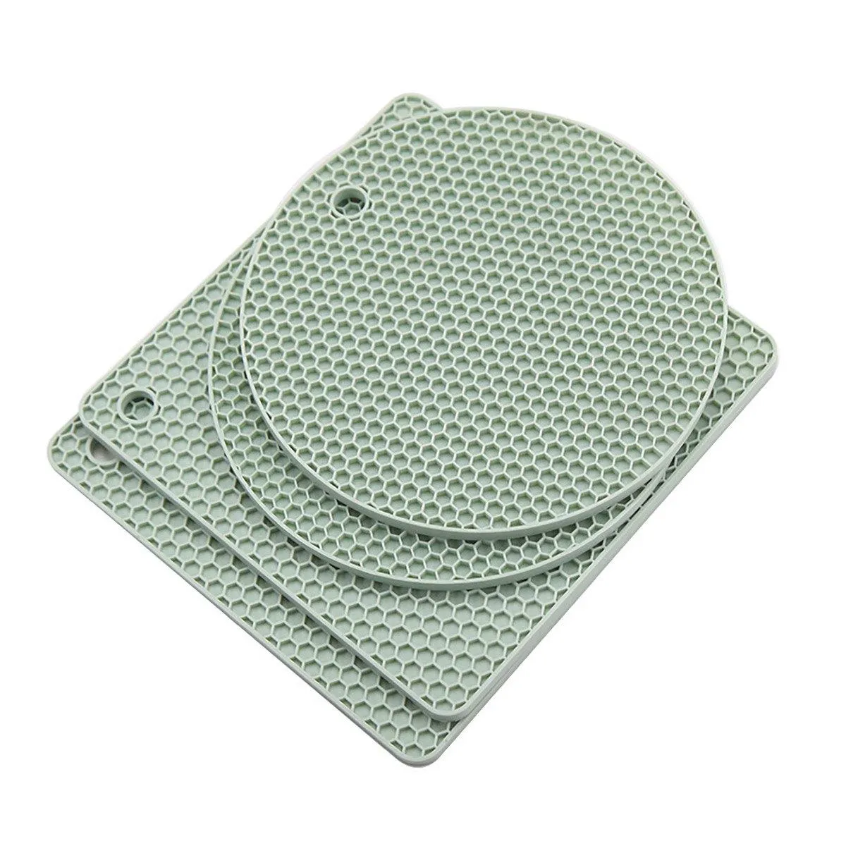 4pcs Silicone Honeycomb Heat Resistant Mats Table Cup Pot Coasters Home Kitchen