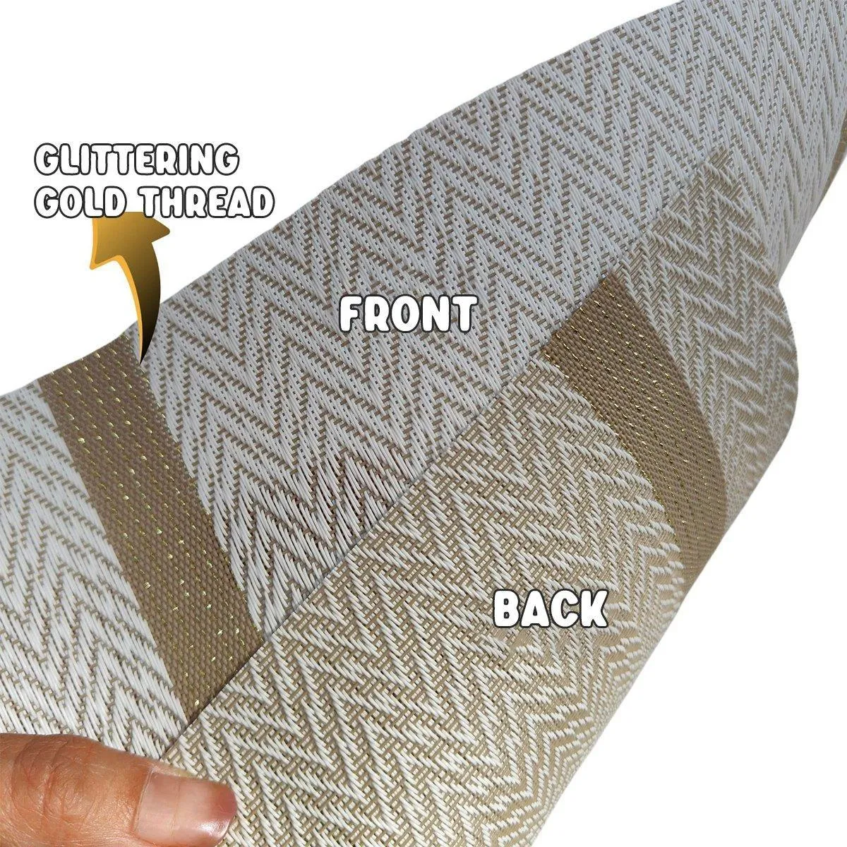 4X Anti-Skid Woven Placemat Waterproof Oil-proof Placemat Heat Resistant PVC Mat
