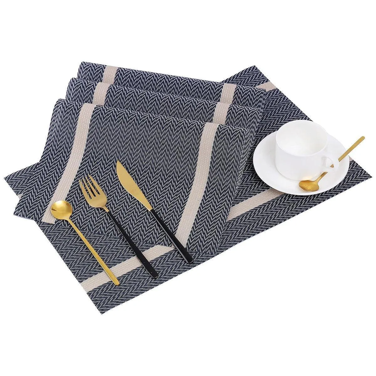 4X Anti-Skid Woven Placemat Waterproof Oil-proof Placemat Heat Resistant PVC Mat