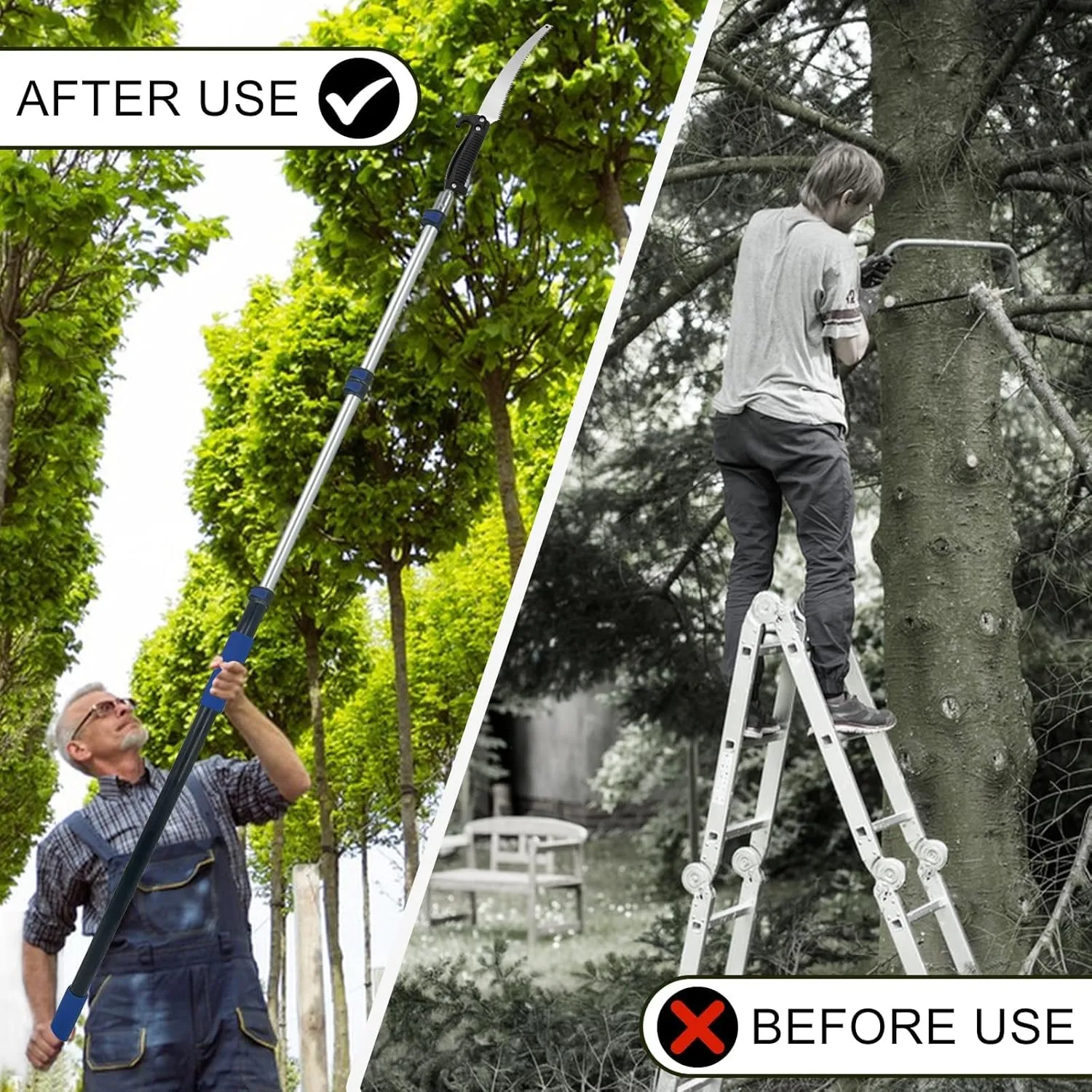 5-20FT Telescoping Pole, Multi-Purpose Extension Pole with Easy Flip Lock, Universal Twist-on Metal Tip, Lightweight Sturdy Aluminum Paint Roller Extension Pole for Painting, Window Cleaning