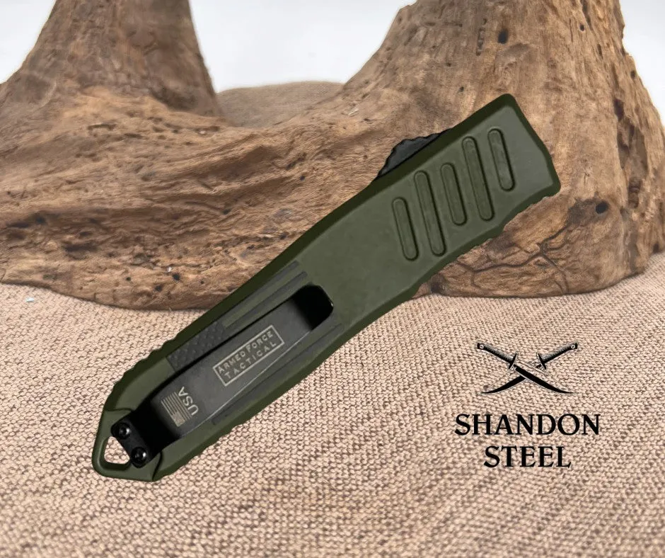 5.5" Automatic OTF Knife w/ Half Serrated Dagger Blade 194GNUS