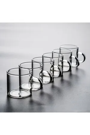 6 Piece Borosilicate 120 ml Glass Coffee and Tea Cup