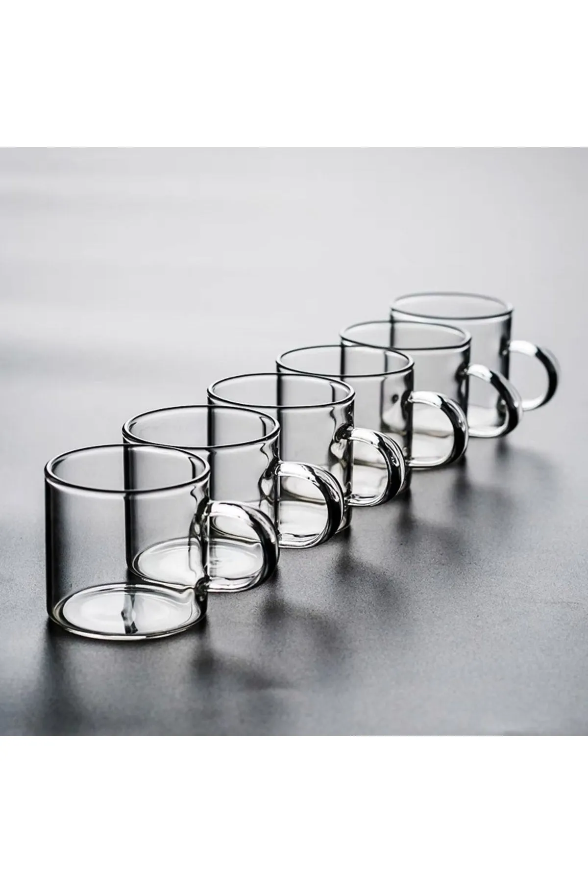 6 Piece Borosilicate 120 ml Glass Coffee and Tea Cup