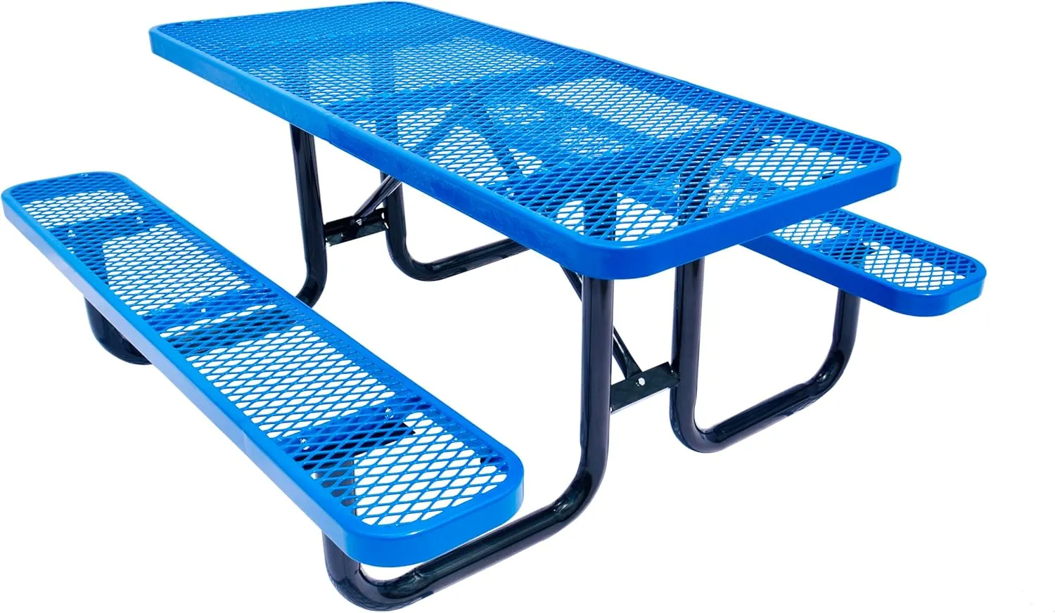 6' Rectangular Picnic Table, Expanded Metal,(72" Long) (Blue)