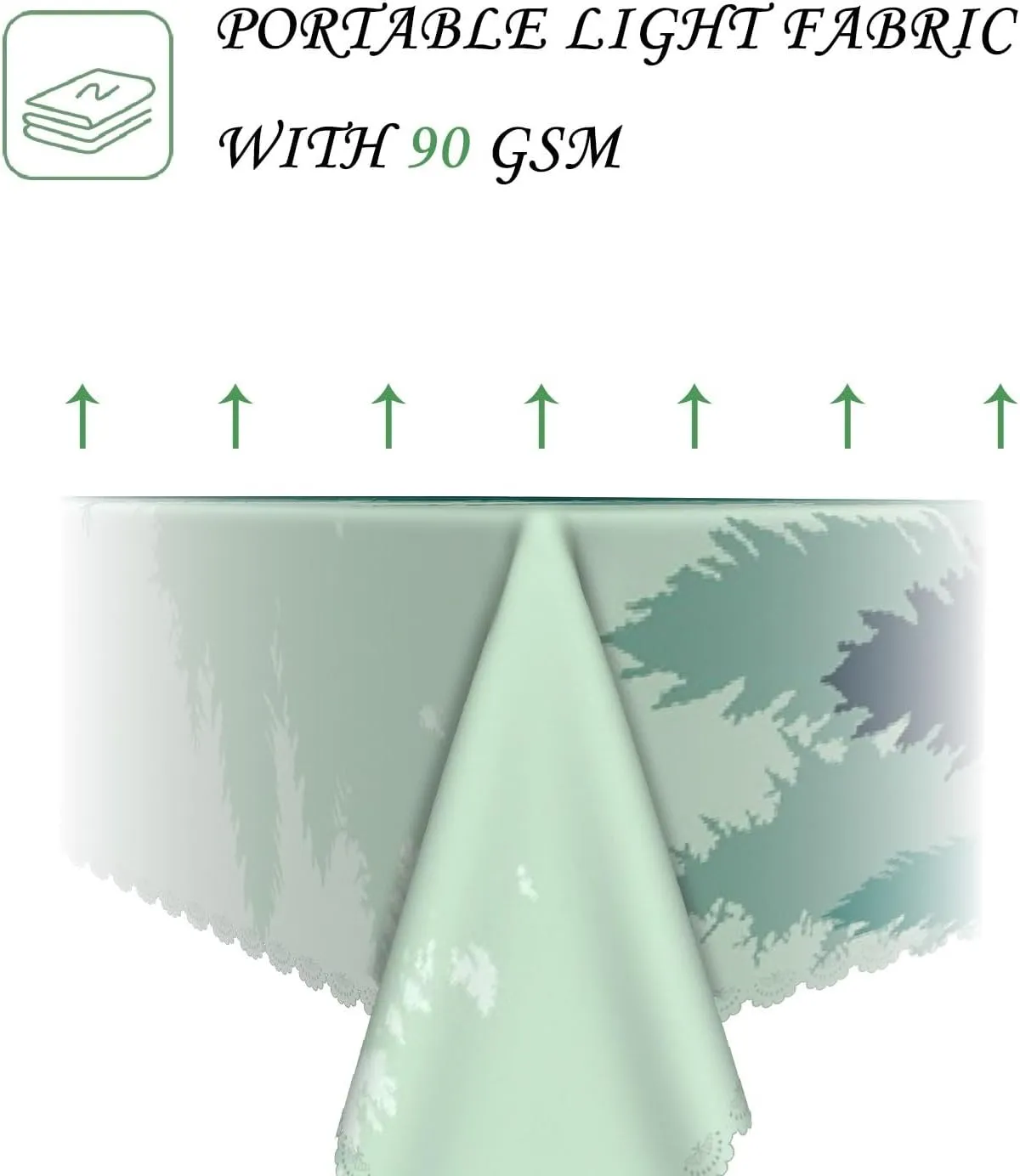60x102 Inch Nature Rectangle Tablecloth Misty Pine Forest Silhouette Table Cloth Spill Resistant Durable Table Cover for Party Picnic Indoor Gaming Room Decor