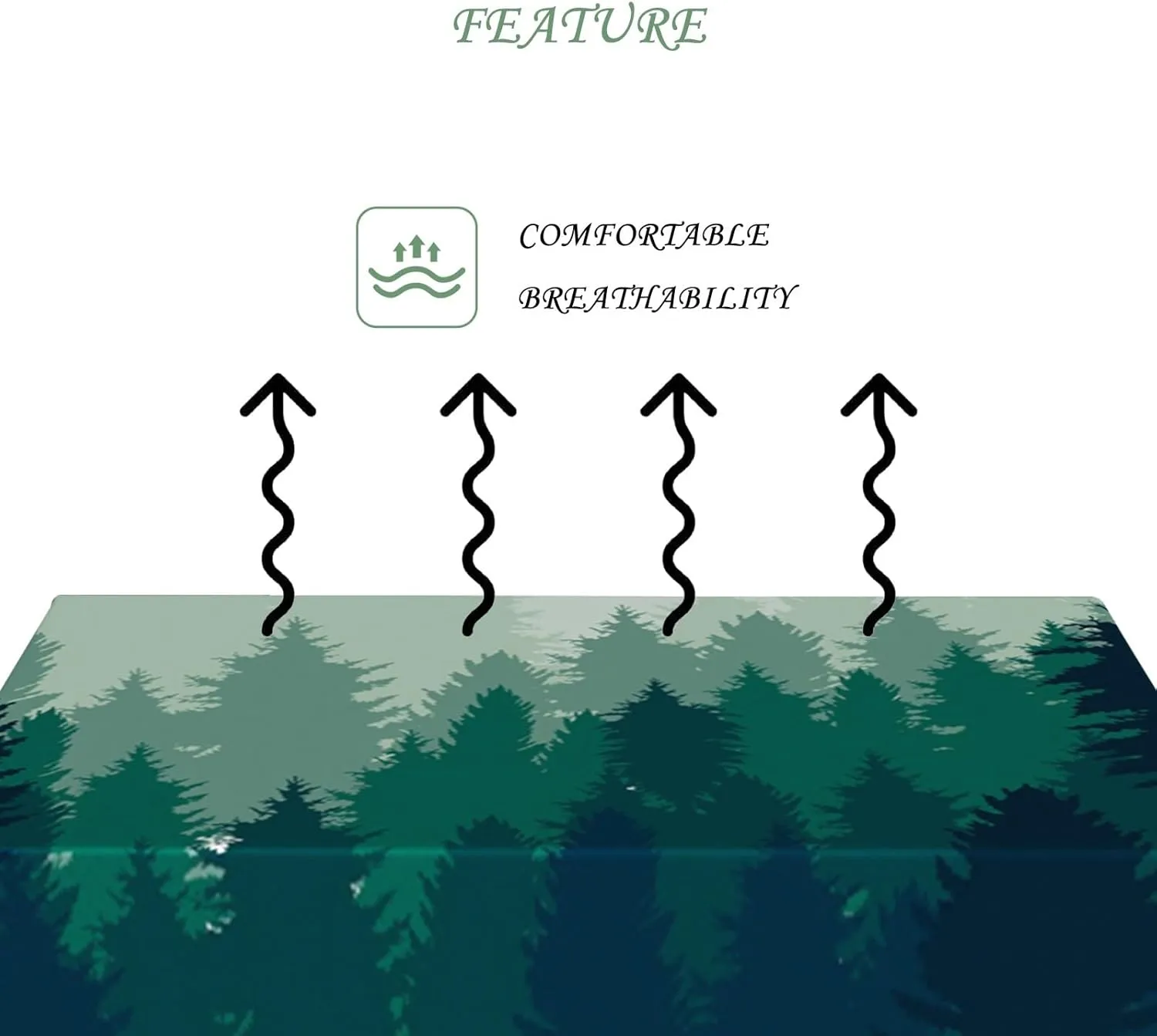 60x102 Inch Nature Rectangle Tablecloth Misty Pine Forest Silhouette Table Cloth Spill Resistant Durable Table Cover for Party Picnic Indoor Gaming Room Decor