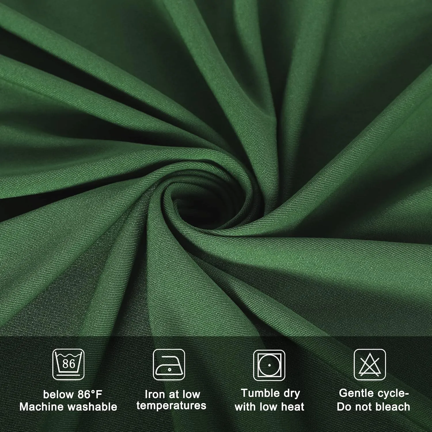 6FT Fitted Blackish Green Table Cloths for Rectangle Tables, 2 Pcs - Stretch Spandex Table Cover Protector for Banquet, Massage Bed, Wedding, Birthday, 72 Length x 30 Width x 30 Height