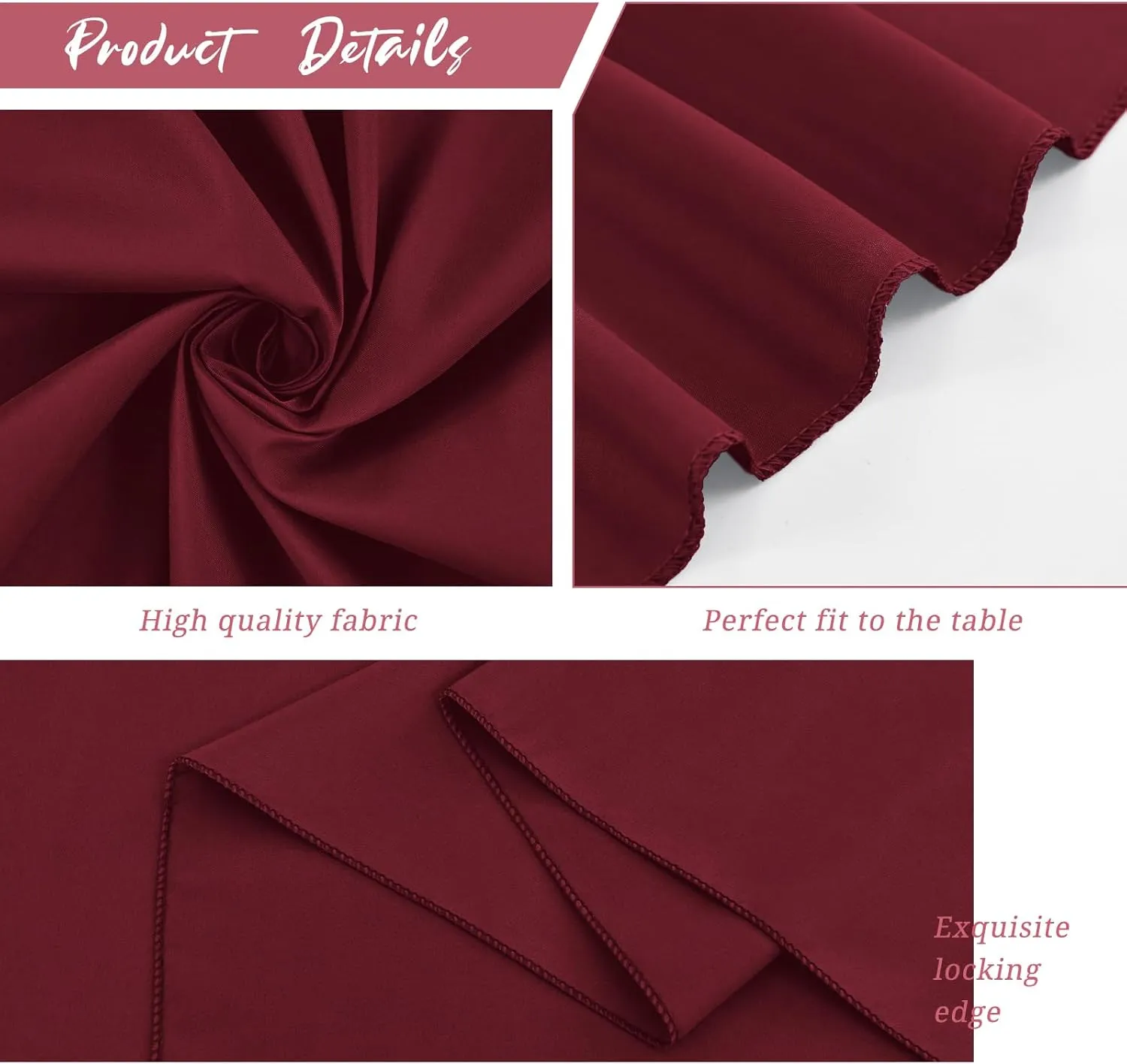8 Pack Round Tablecloth 90 Inch - Burgundy Polyester Table Cloth for Round Table, Premium Stain and Wrinkle Resistant Washable Fabric Table Cover for Wedding Party Banquet Restaurant Reception