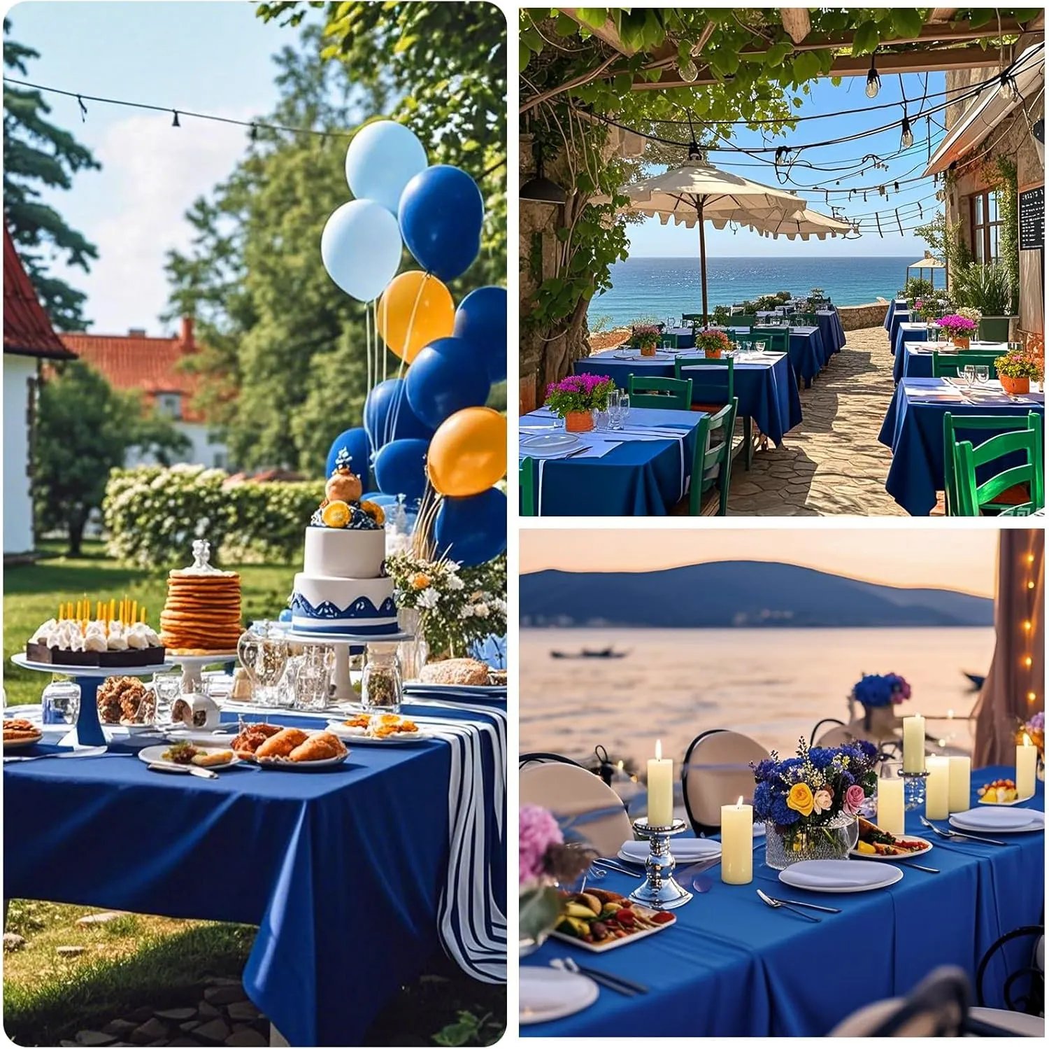 8 Packs Royal Blue Tablecloth Rectangle 60x102 Inch Rectangular Table Cloth for 6 Foot Rectangle Tables, Wrinkle Resistant Polyester Fabric Tablecloth Washable Table Cover for Wedding Party Buffet