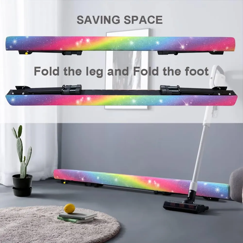 8ft Ultrasimple Adjustable&Foldable Balance Beam,High-Low Floor Beam Suede Gymnastics Equipment,No Tool Require, Gymnastics Beam for Training&Professional HomeTraining