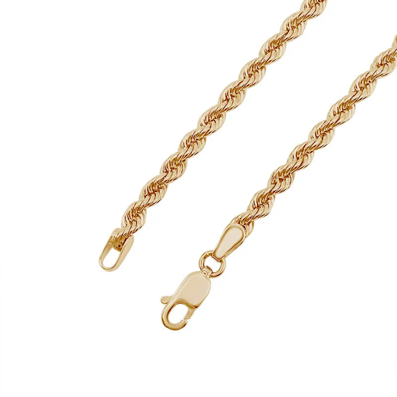 9k Gold Chain Rope Bracelet